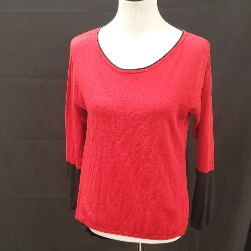 NY&Company Black and Red Zipper Sweater SZ XS
